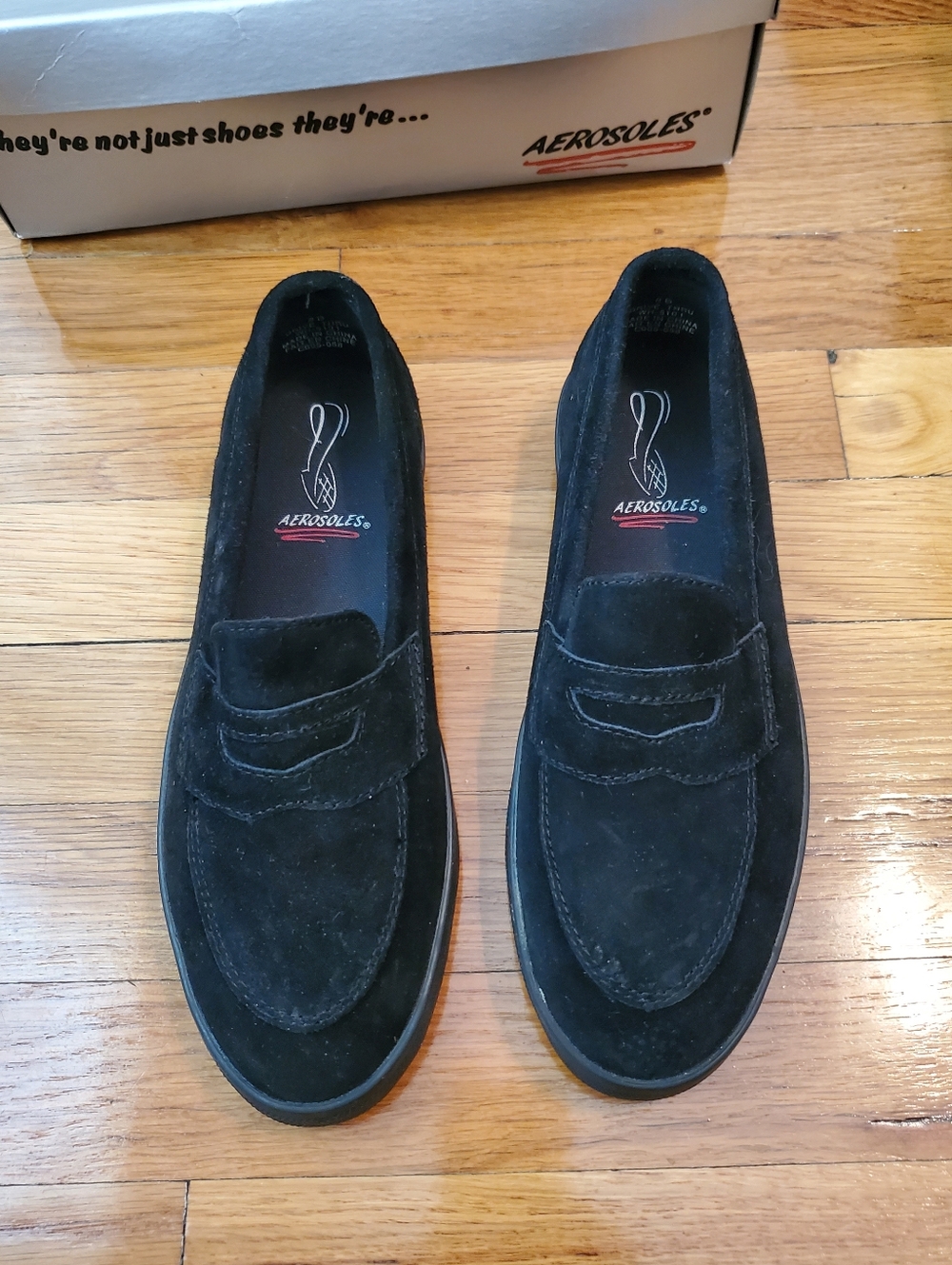 Aerosoles Women’s Black Suede Loafers Size 8 - Picture 2 of 8